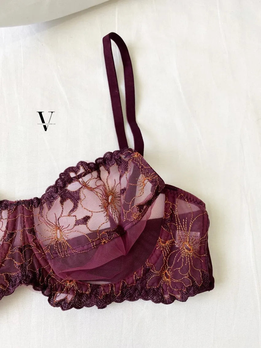 Premium Floral Mesh Lingerie Set (Pack of 3)