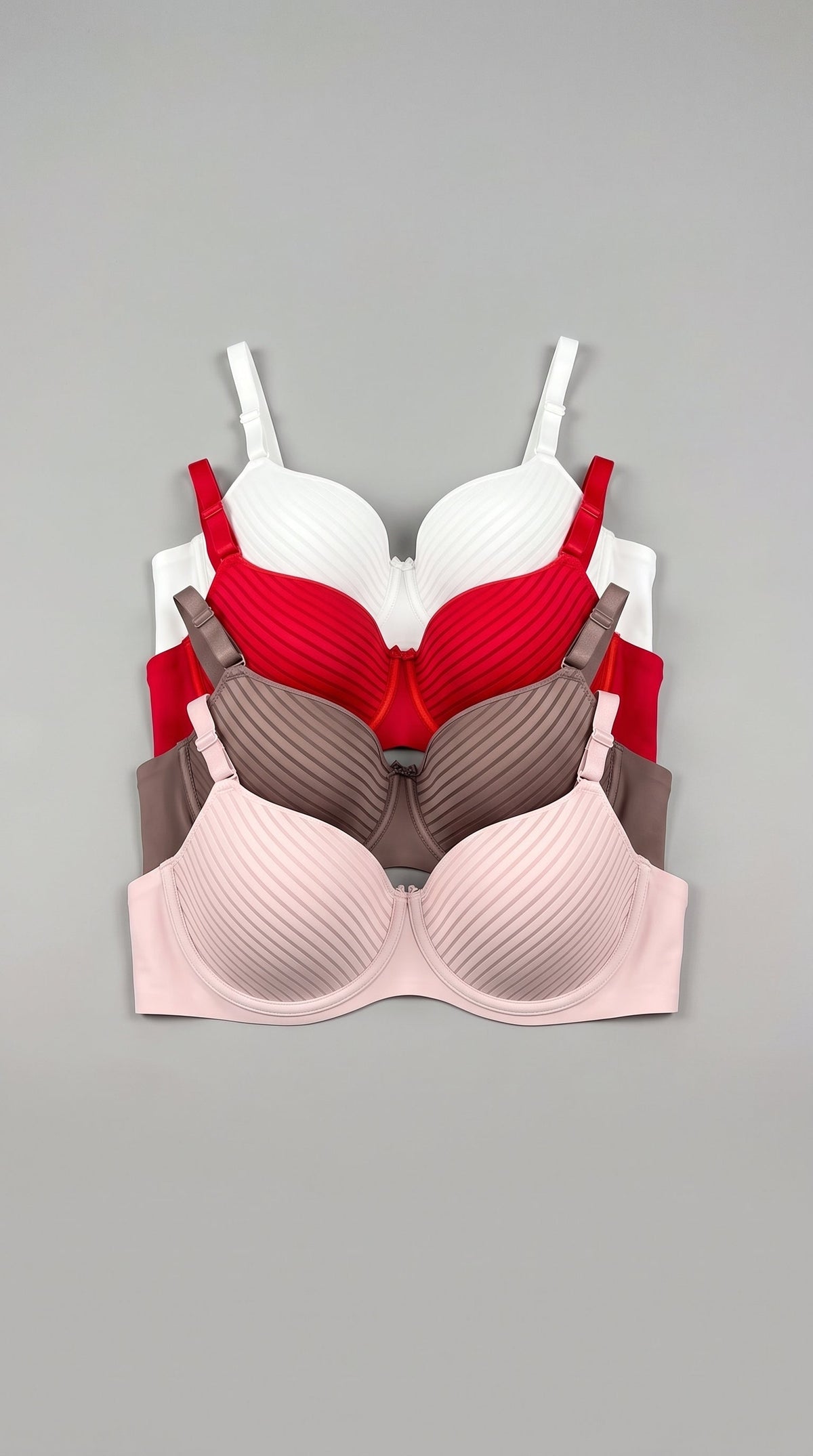 Ultra-Comfort Pinstripe Full Cup Bra (Pack of 3)