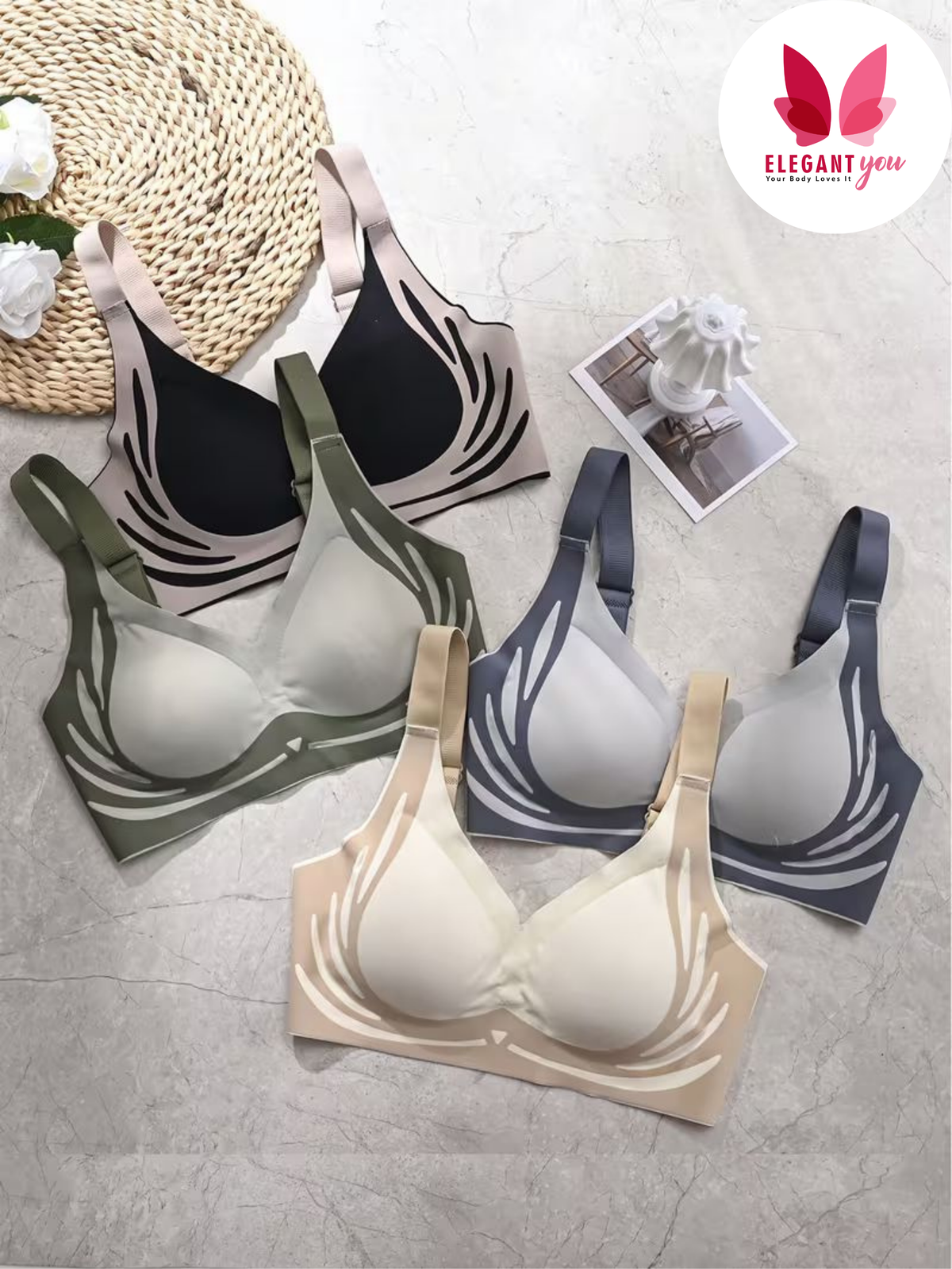 No Rash Seamless Wireless Push-Up Bra (Pack of 3)