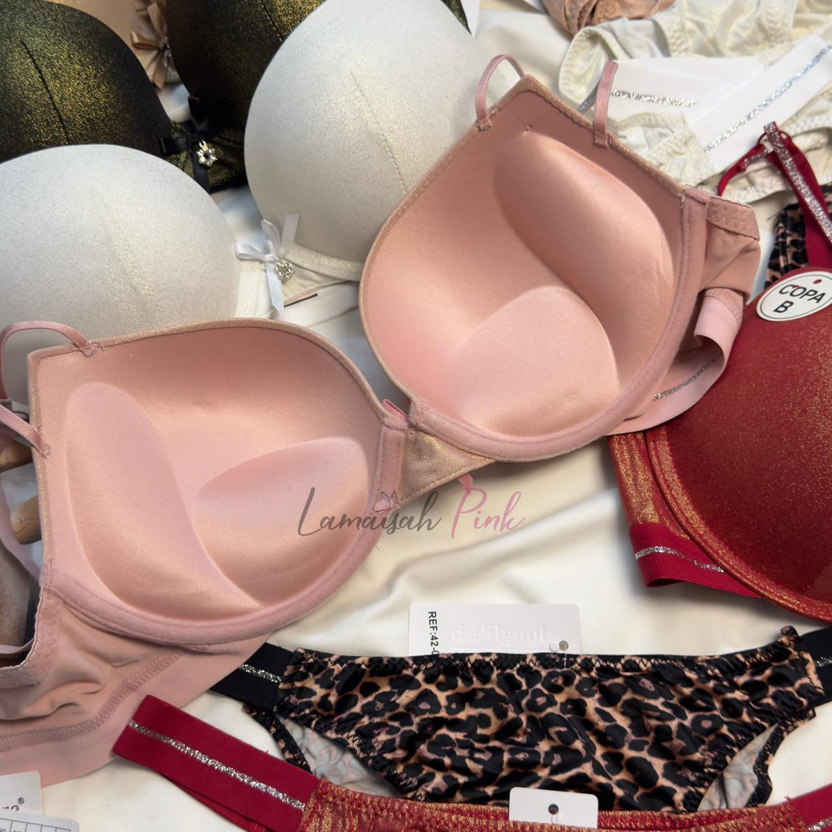 Premium Shiny Push Up Bra Set