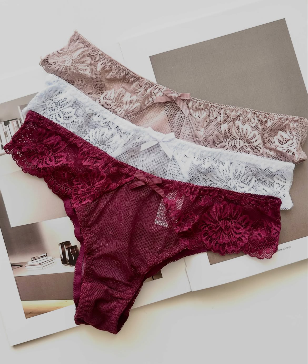 Floral Lace Lingerie Set (Pack of 3)