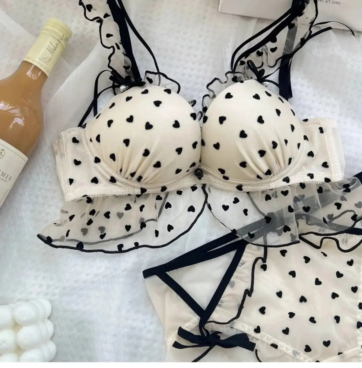 Floral Heart Embroidered Push-Up Bra (Pack of 3)