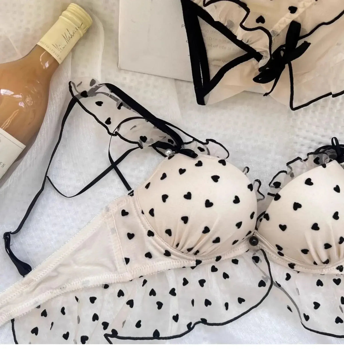 Floral Heart Embroidered Push-Up Bra (Pack of 3)